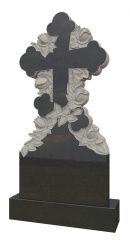 Памятник №163 из черного гранита с крестом